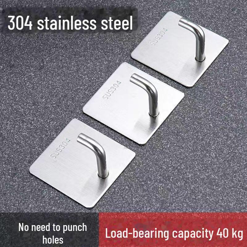 

Stainless Steel Adhesive Wall Hook for Kitchen or Bathroom