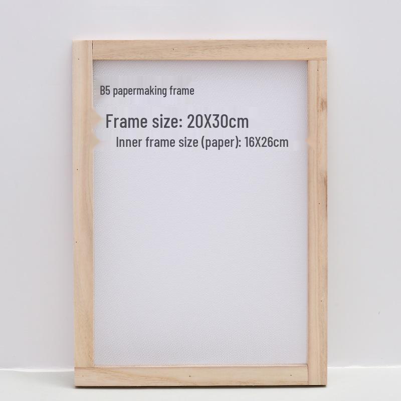 Pine Wood DIY Papermaking Frame for Children - Handmade Pulp Painting Net