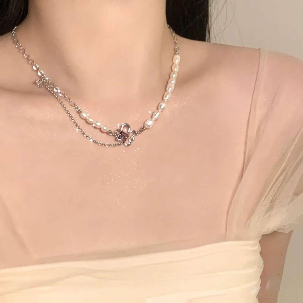Shijia Pearl Necklace Women's Niche Light Luxury Design High-end Temperament Collarbone Chain Neck Chain Sweater Chain Bead Chain