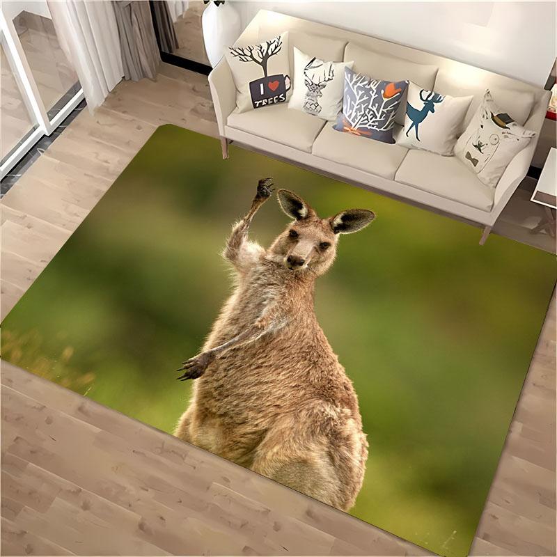 Australia Kangaroo 3D HD Area Carpet,Rugs for Living Room Tapete for Bedroom Sofa Kitchen Doormat Decor,Kid's Non-slip Floor Mat