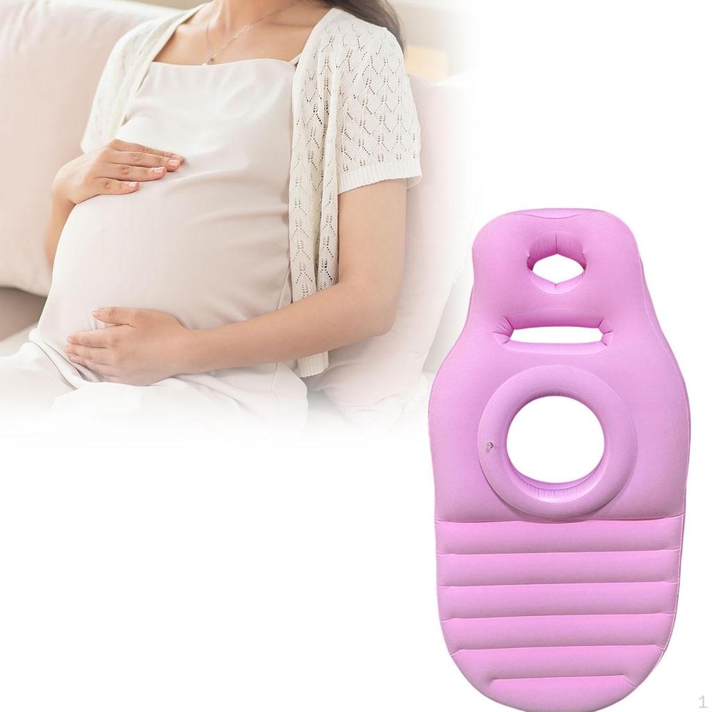 Inflatable Pregnancy Pillow Convenient Gift with Belly Hole Maternity Pink