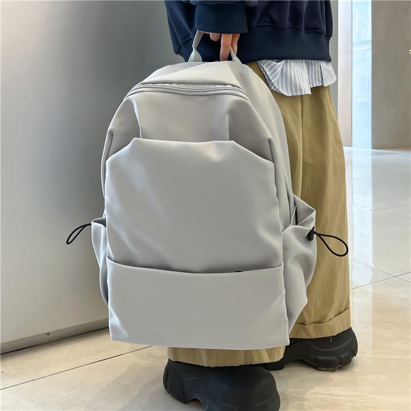 Monochromatic Large Capacity Backpack for Women and Men Composite Fabric Versatile Simple Casual High Quality New Style