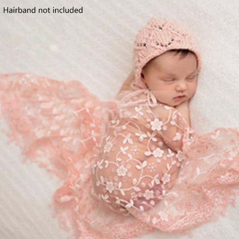 Unique Lace Embroidery Newborn Photography Props Soft Wrapping Cloth Photoshoots Baby Girls Photo Shoot Accessories