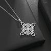 Fashion Charm Witch Knot Necklace Stainless Steel Irish Celtic Knot Pendant Witchcraft Amulet Magical Jewelry Gift for Girls