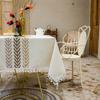 Luxury Cotton-Linen Embroidered Retro Tablecloth for Rectangular Coffee Table