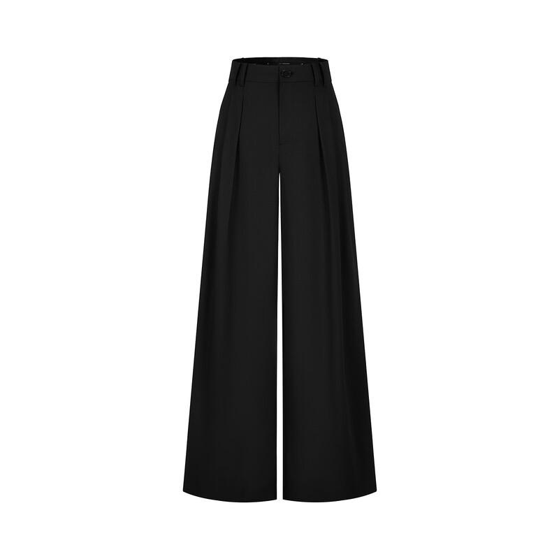 AnnaKou Women's Pleated Wide-Leg Trousers