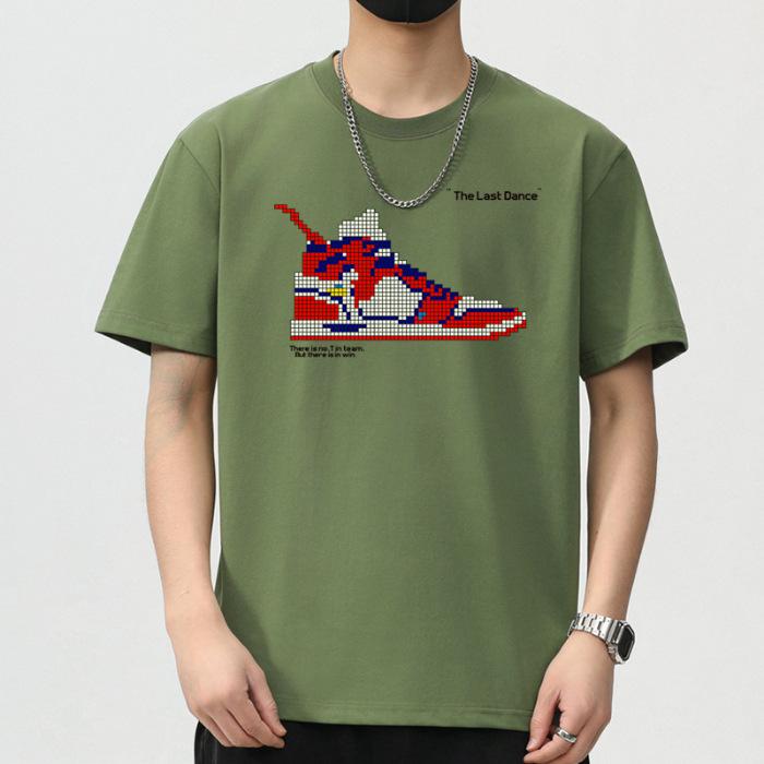 Summer Latest Mens Crew Neck Printed Short-sleeved T-shirt Thin Everyday Youth Half-sleeved Top 5XL армия зеленый 3590₽