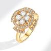 2025 Sunflower Rings For Women Gold Crystal Anxiety Relife Spinning Anti Stress Rotating Ring Trendy Jewelry Gifts