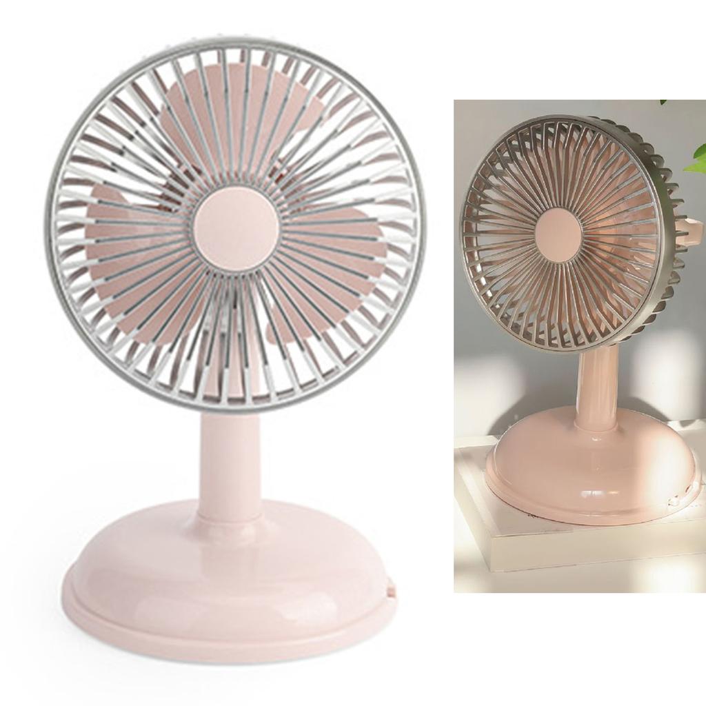 Small Electric Fan Simple Portable Vintage Pure Color USB Charging Little Fan for Summer