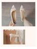 Women's Soft Leather Pointed Toe Mid-Heel Buckle Shoes for Spring/Autumn