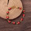 Fashion Charm Cute Seven Star Ladybug Autumn Chrysanthemum Red Insect Connection Bracelet Women Party Music Jewelry Accessories