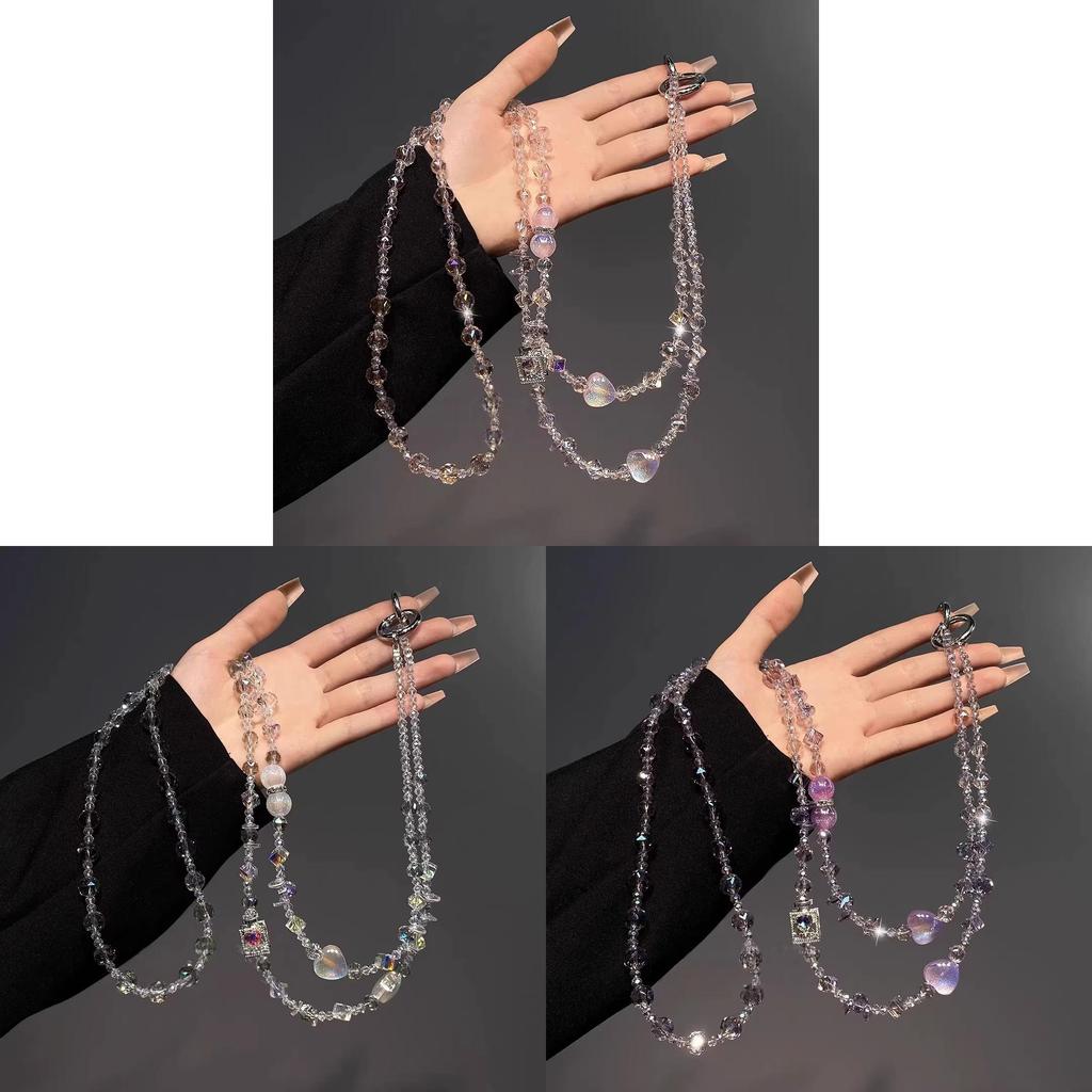 Galaxy Heart Perfume Bottle Phone Lanyard With Pvc Chain For Ladies And Gents
