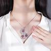 Wind Tiktok The Same Retro Colored Treasure Two-Color Stone Diamond Gourd Pendant Necklace Temperament