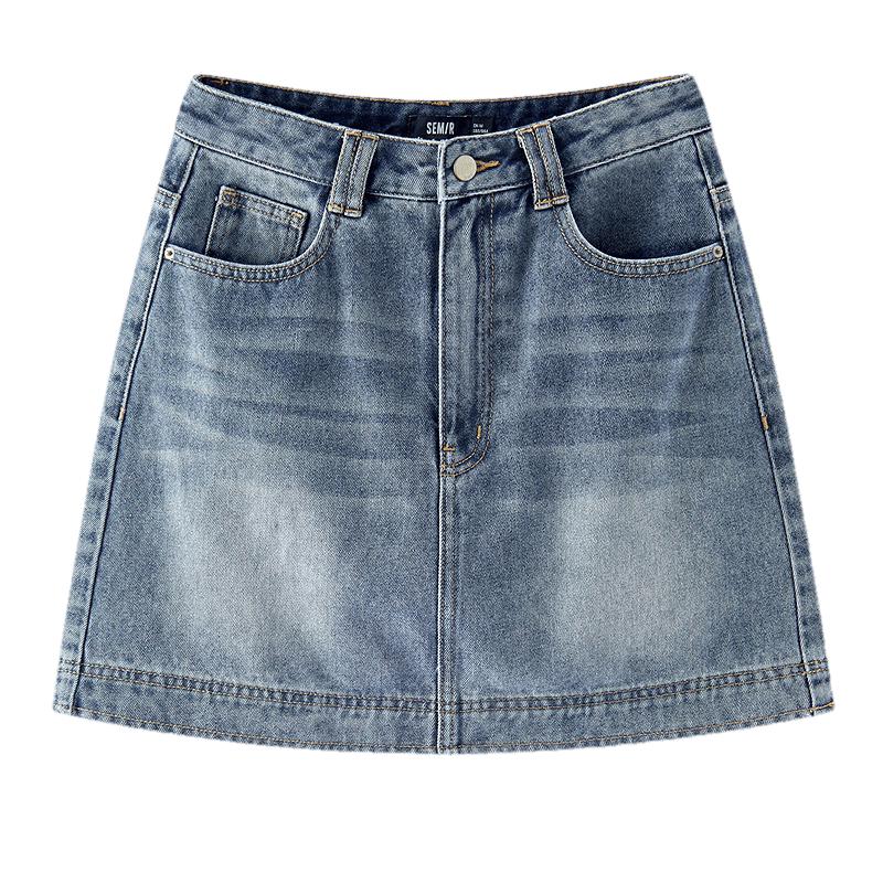 Semir Women's A-Line Distressed Denim Skirt