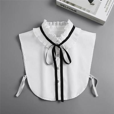 Cotton Shirt Fake Collar Tie Women Fashion Ladies Bowknots Detachable False Collar Lapel Blouse Top Half Shirt Clothes Accessory