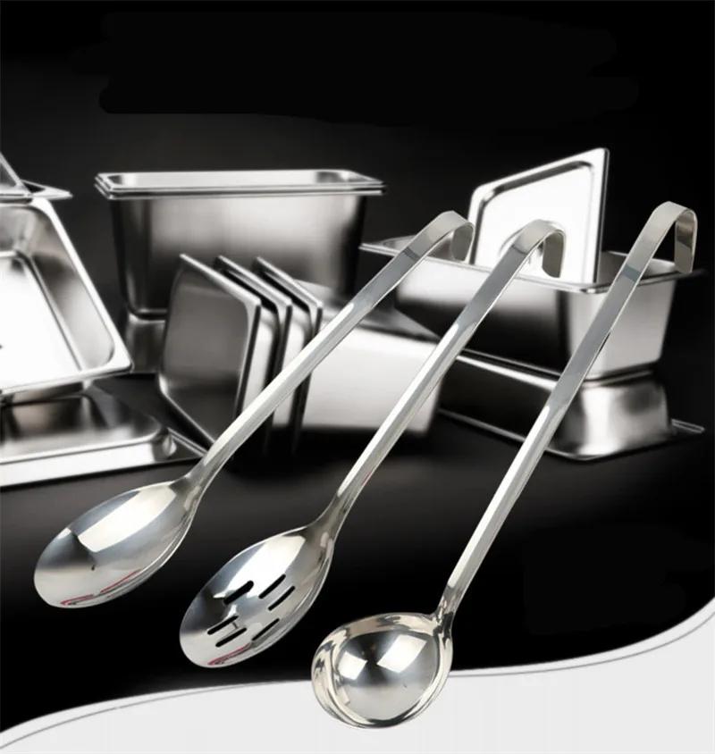 Big Long Handle Ladle Serving Stainless Steel Spoon with Hook Big Soup Scoop Buffet Creative Kitchen Cooking Utensils Tableware