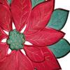 Red Christmas Poinsettia Flower Embroidery Table Place Mat Cloth Placemat Coaster Kitchen Table Decoration and Accessories for Home