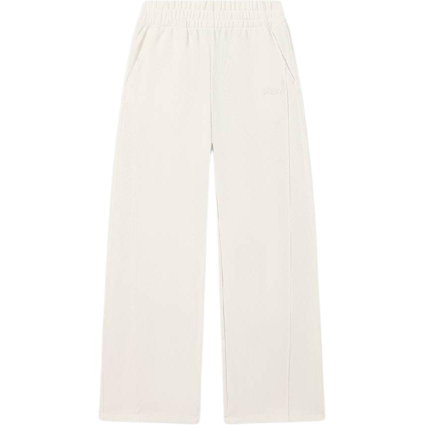 Fila Heritage Series Fashion Knit Versatile Straight Loose Casual Pants Women Bottoms Off-White F11W448609F-BG