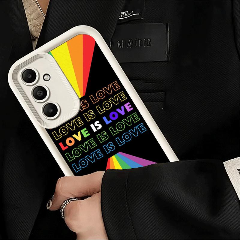 Phone Case for Samsung Galaxy A17 A16 A15 A14 A13 LGBT Rainbow Love Is Love A56 A36 A26 A55 A35 A25 A54 A34 A24 A53 A33 A23 A07