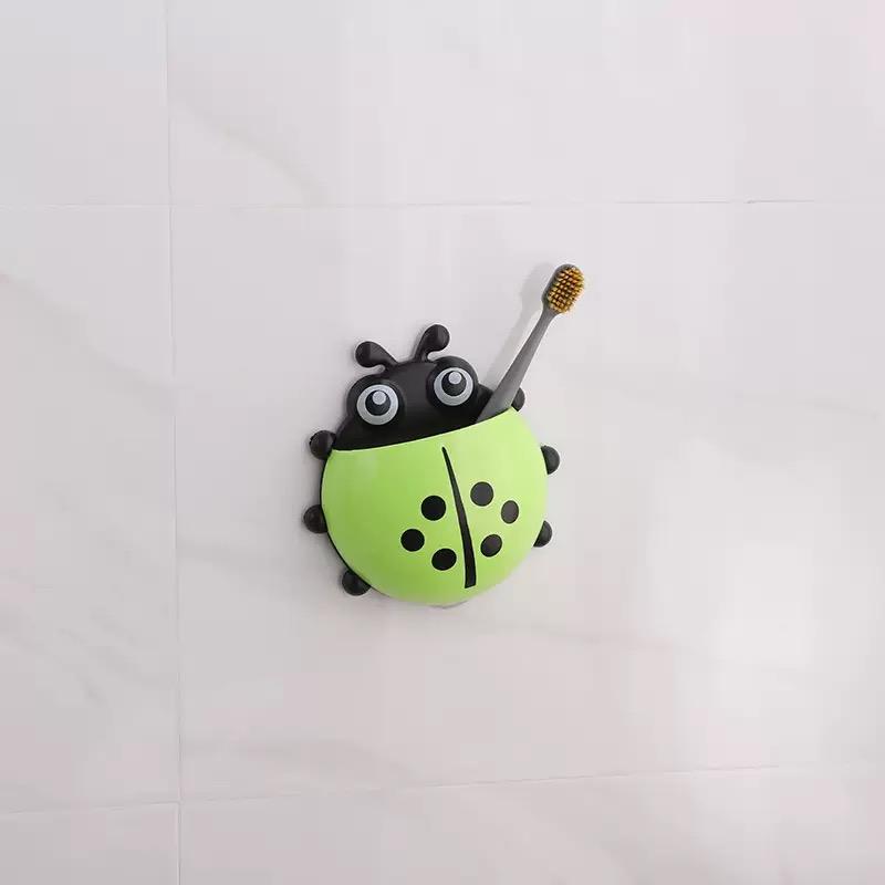 HOMZY Seven Star Ladybug Toothbrush Holder for Storing Cute Suction Cups