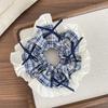 Blueberry Tone Plaid Lace Bow Hair Ring Girl Fashion Versatile Scrunchie Hair Accessories Hair Tie