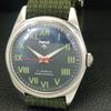 INDIAN VINTAGE HMT HAND-WINDING MENS ROMAN FIGURE BLUE DIAL WATCH A702860-1