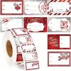 1 Roll Christmas Gift Tags Stickers Gift Labels Traditional Design Self Adhesive Stickers Present Tags