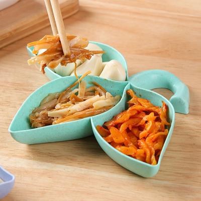 Pratico pacchetto multiuso Salse Portatile 3 griglie Salsa di soia Piatto da immersione Vassoio per antipasti Contenitore per condimenti per la casa