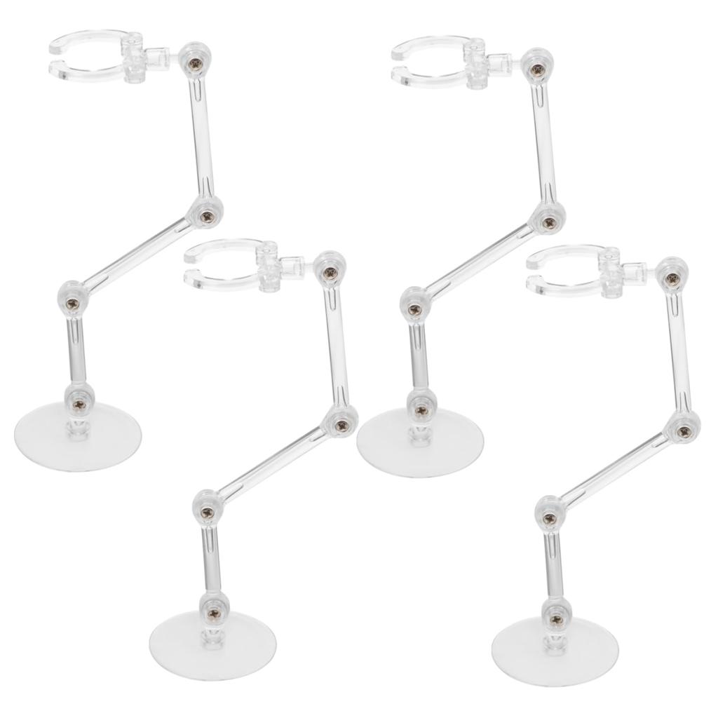 Abaodam Action Figure Set of Transparent Adjustable Display Base Holders for Tabletop Stable Clear 15 X 4 X 4cm Stands, 20, Models, Base, Plastic,