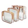 3 Pieces Clear Travel Bags Waterproof Portable Transparent Cosmetic Makeup Bags for Lunch Fitness