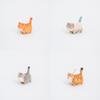 Wooden Cat Figurine Handmade Carving Modern Art Desk Ornament For Celebrations