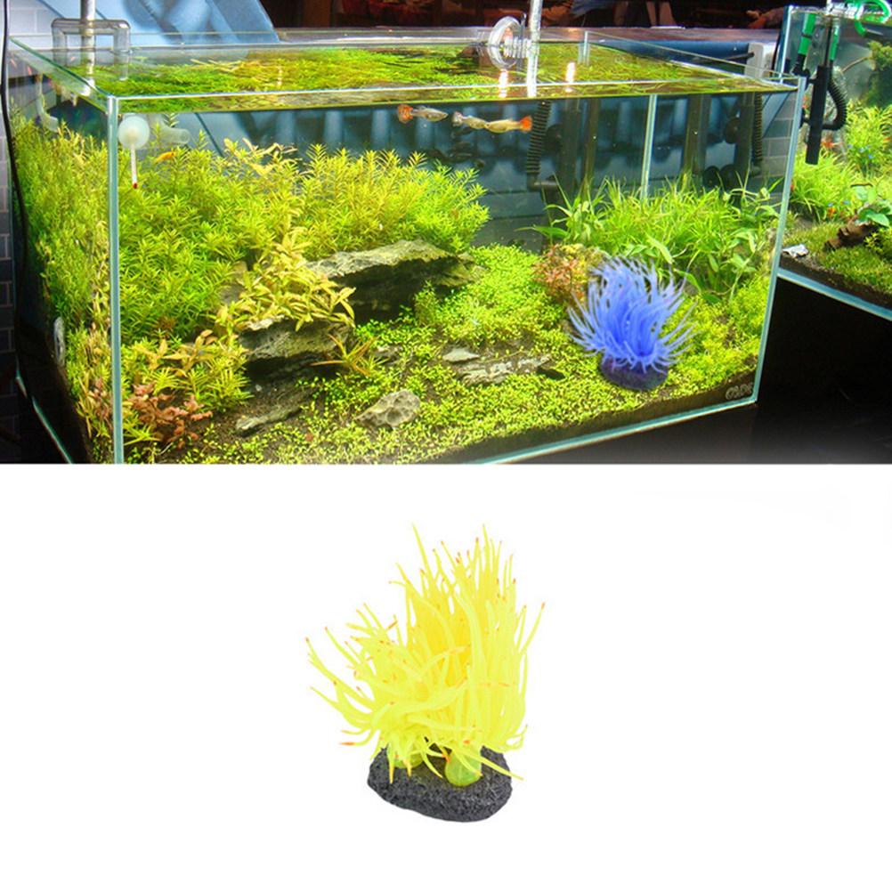 Artificial Pink Sea Anemone Coral Aquarium Decoration Fish Tank Ornament Lifelike Soft Flexible Non Algae Causing Water