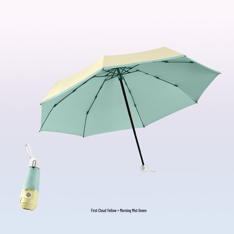 Ultralight Five-Fold Pocket Umbrella: Mini Black Glue Sunshade for Rain or Shine