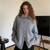 Sparkly Sequin Sequin Knitted Cardigan Stand Collar Long Sleeve Y2K Sweater Glitter Lapel Coat Autumn Winter