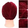 1 pezzo Moda Vogue Musulmano Fazzoletti in Velluto Dorato India Copricapo da Donna Cappello Caldo Berretto Nuovo