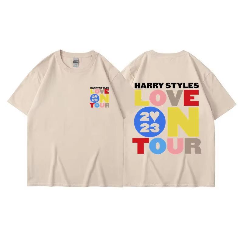 Harry Styles Love On Tour Summer Men's 100% Cotton T-shirt Short Sleeve Y2K Hip-Hop Street Casual Fashion Men's Wear