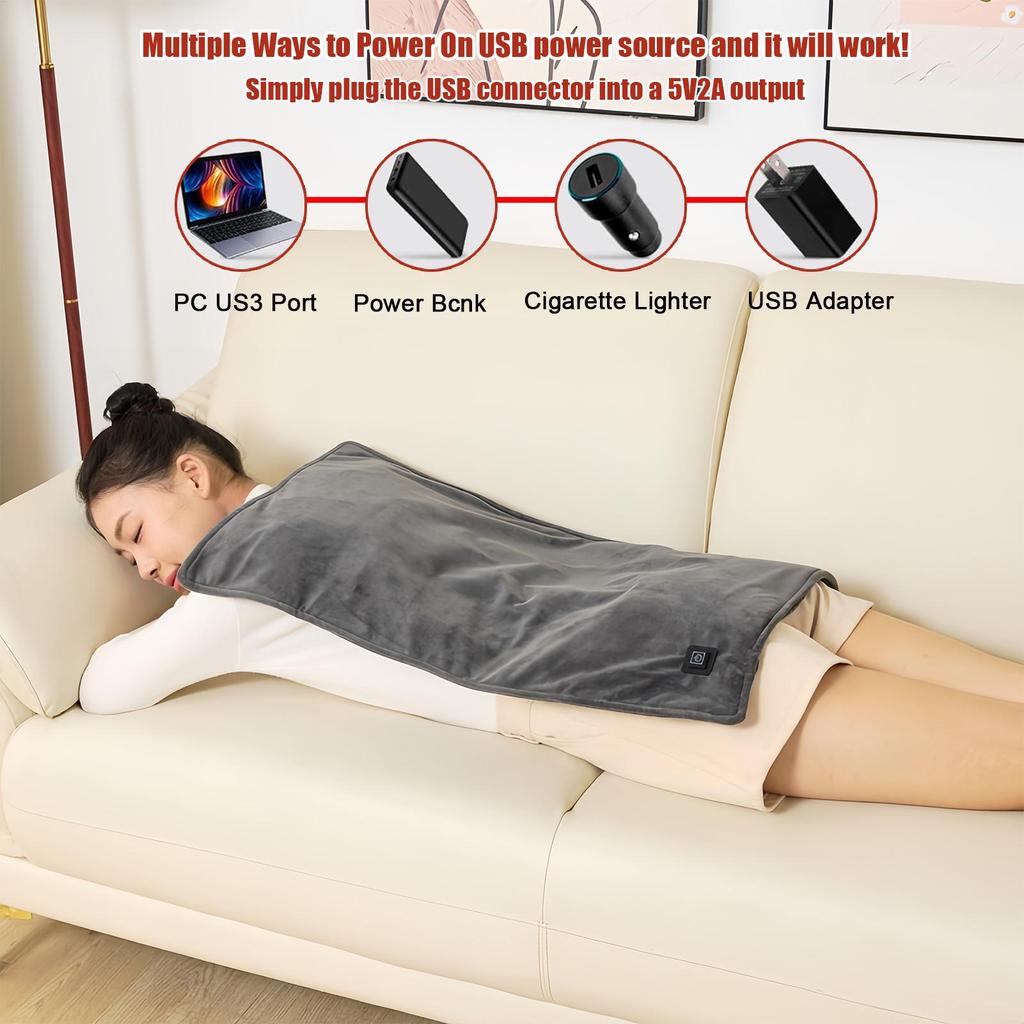 Heating Pad Electric 70x45cm 5V Portable Comfortable Soft Heated Throw Electric Bed Blankets Warm Pad For Couch Bed Sofa Home