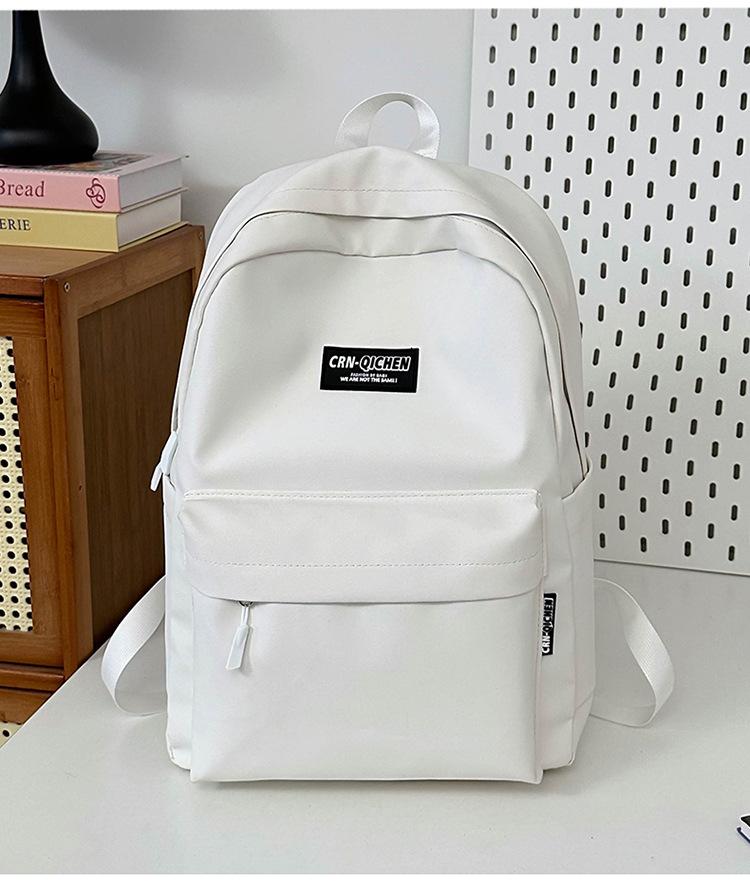 

Versatile schoolbag design sense niche Versatile junior high school backpack men solid color backpack women fashion белый