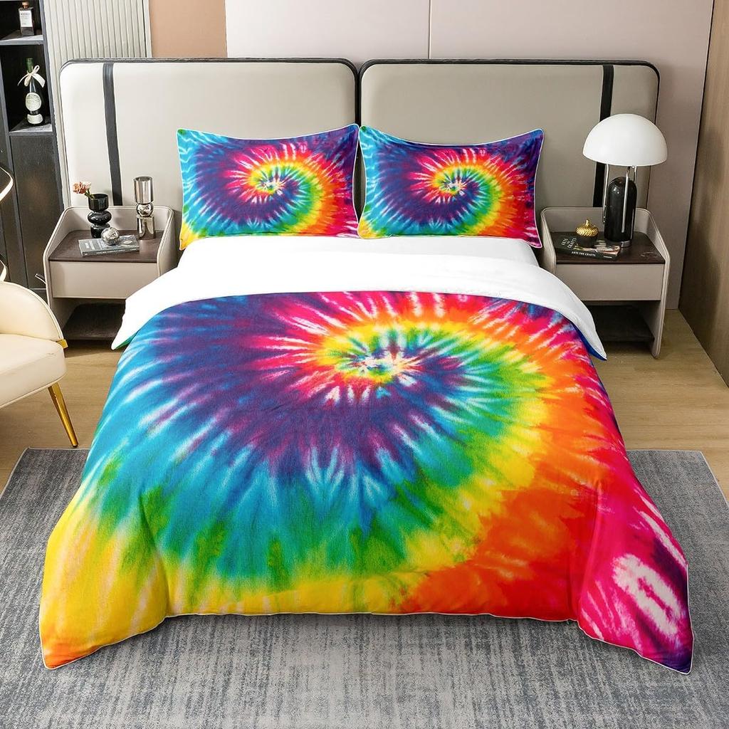 Rainbow Duvet Cover Single Galaxy Bedding Set For Boys Girls Decor Outer Space Comforter Cover Colorful Sun Moon Comforter Cover