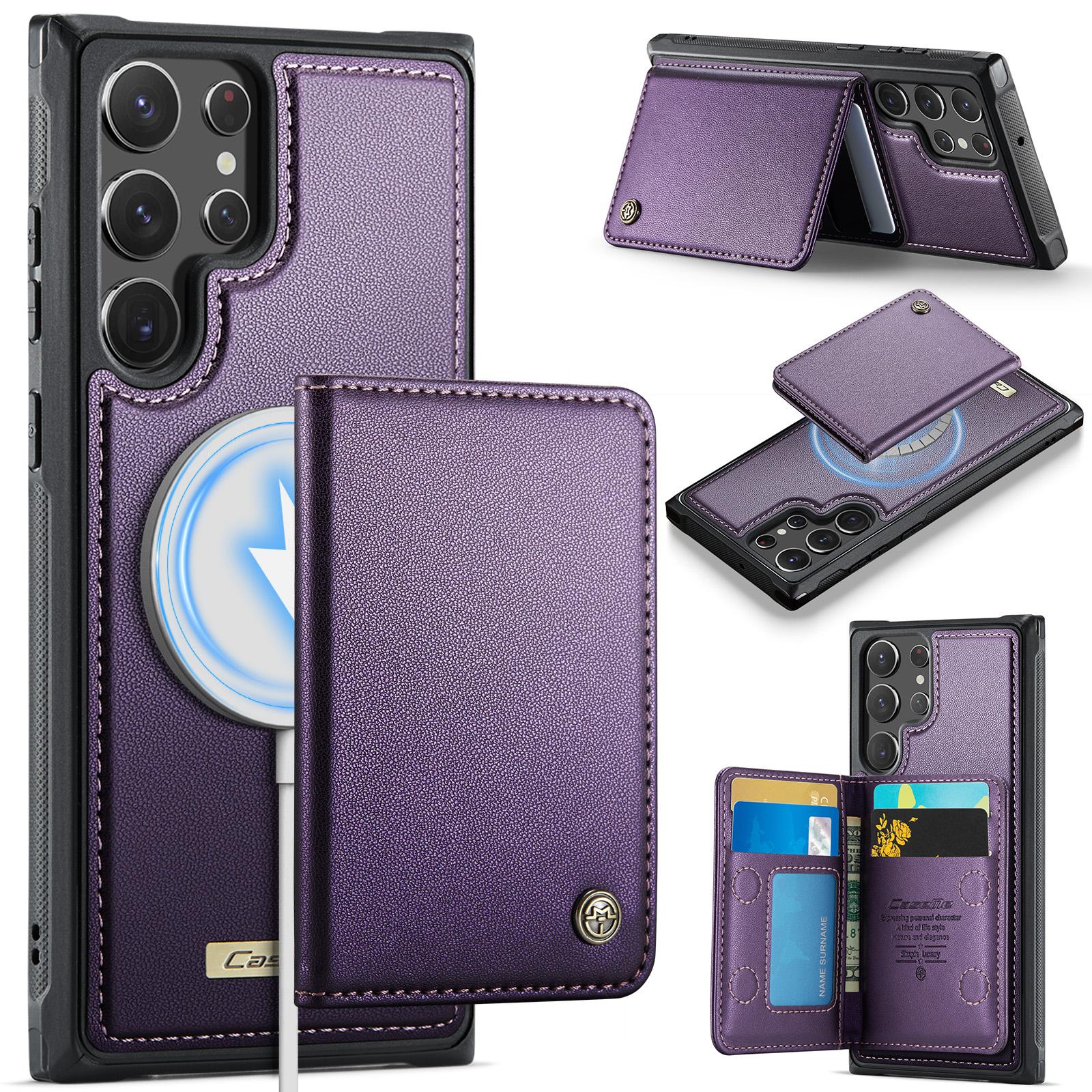

For Samsung Galaxy S22 Ultra 5G Magnetic Case CASEME ME80 Series Leather PC TPU Phone Cover with Detachable Wallet