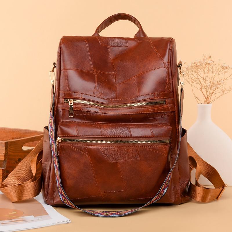 Soft Leather Capacity Casual Backpack