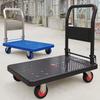 Foldable Four-Wheel Flatbed Trolley for Pulling and Pushing Goods