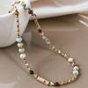 Guochao Fritillary Freshwater Pearl Artificial Crystal Necklace Fashion Retro Necklace Personalized Items