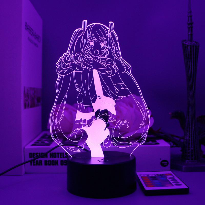 Hatsune Miku Led Night Lights Anime Harajuku Charging Glowing Lamp Home Bedroom Decoration Cartoon Acrylic Desk Lamp Kids Gift