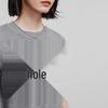 Chuyu Damen Schleife Katze Jacquard Rundhals Kurzarm Stricktop