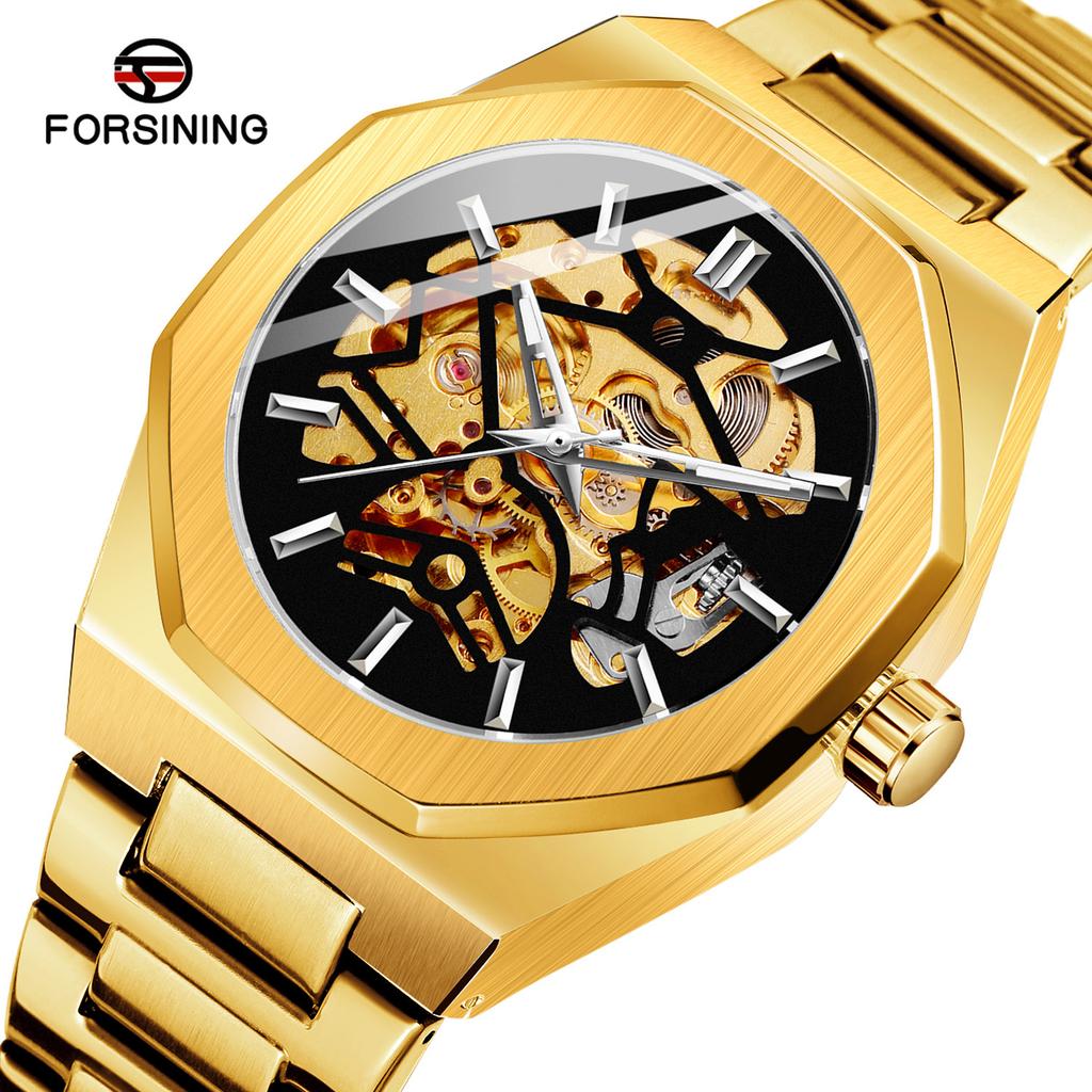 Forsining Fusini 344 Style Men'S Fashion Casual Hollow Mechanical, Automatic Mechanical Watch