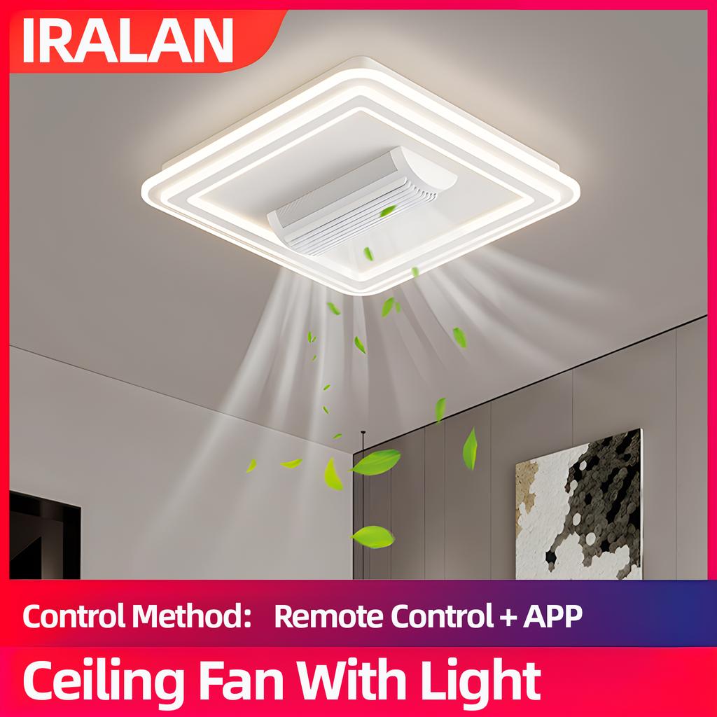 Modern LED Ceiling Fan Light for Dining Room Bedroom Study Room Nordic Square Ceiling Fan Light Home Fan Light Living Room Light