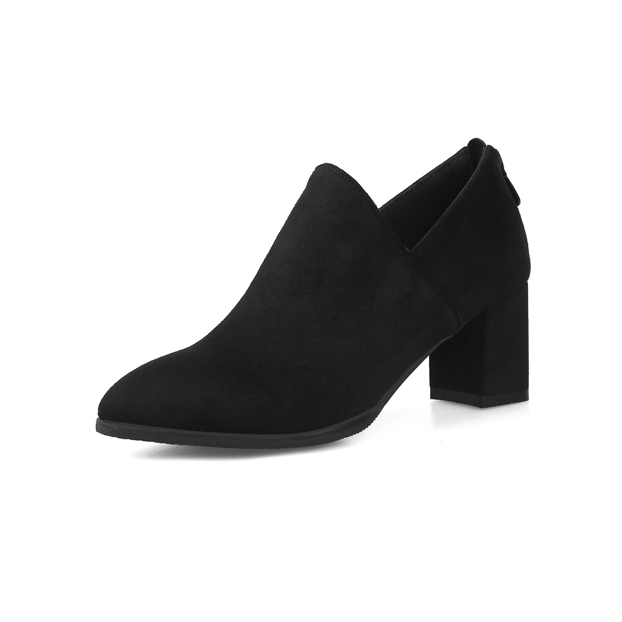 

Women s high-heeled single shoes are comfortable and versatile thick-heeled large-size low-top shoes, spring and autumn single shoes. 36 чёрный