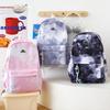 Dreiteiliges Rucksack-Set Nylon Grundschüler Tie-Dye Schultasche Damen Rucksack mit großem Fassungsvermögen mit Lunchtasche