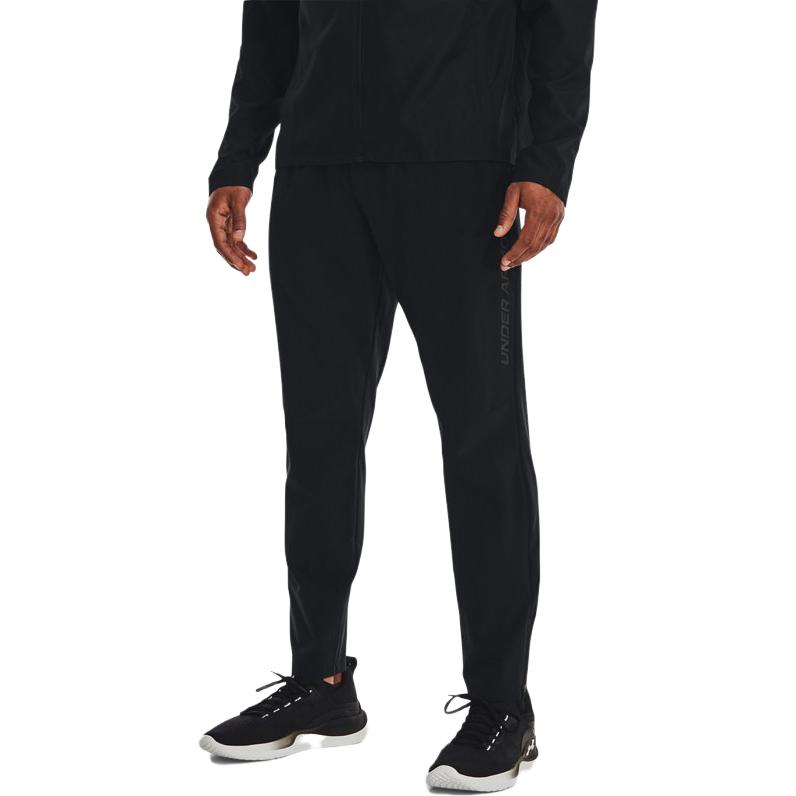 Under Armour Solid Color Elastic Sports Pants Men Bottoms Black 1376800-001